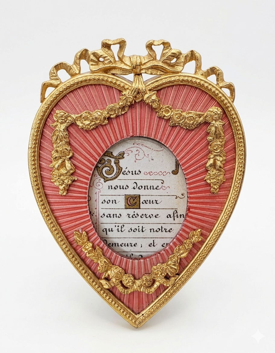 Handmade British Pink Enamel Heart Frame